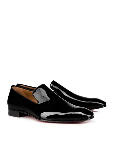 Christian Louboutin Dandelion Grosgrain-trimmed Patent-leather Loafers In Black