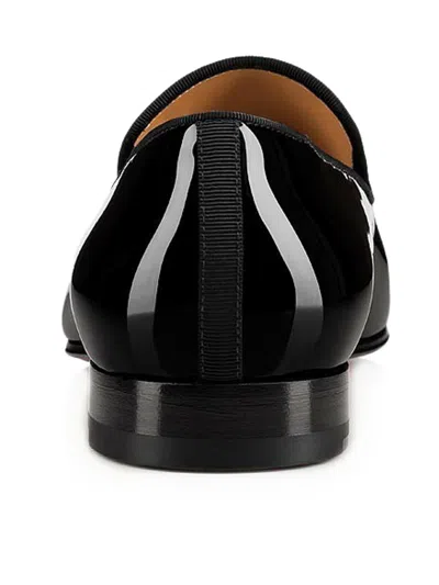 Christian Louboutin Dandelion Grosgrain-trimmed Patent-leather Loafers In Black