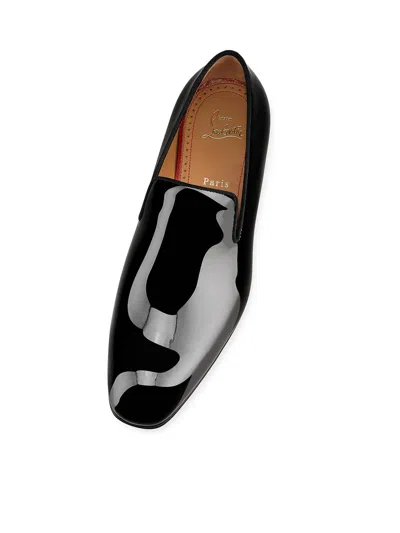 Christian Louboutin Dandelion Grosgrain-trimmed Patent-leather Loafers In Black