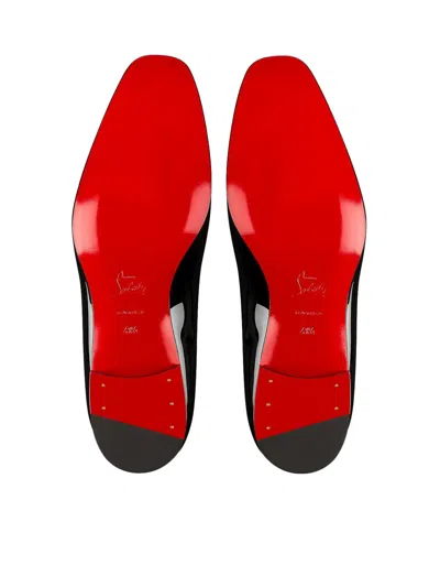 Christian Louboutin Dandelion Grosgrain-trimmed Patent-leather Loafers In Black