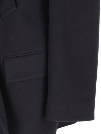 Balenciaga Men Short Coat With Hood In Blue