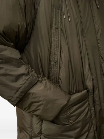 C.p. Company Goggle-detail Puffer Jacket In Brown