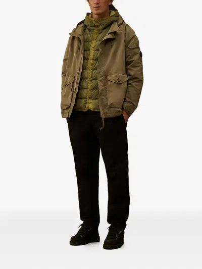 C.p. Company Flap-pocket Hooded Jacket In Green