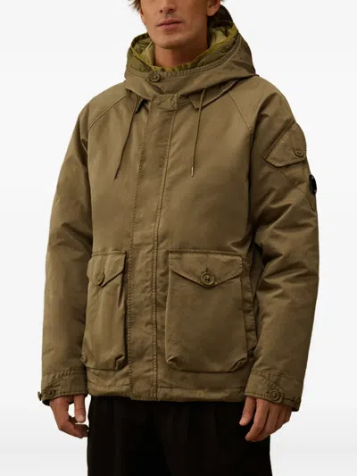 C.p. Company Flap-pocket Hooded Jacket In Green