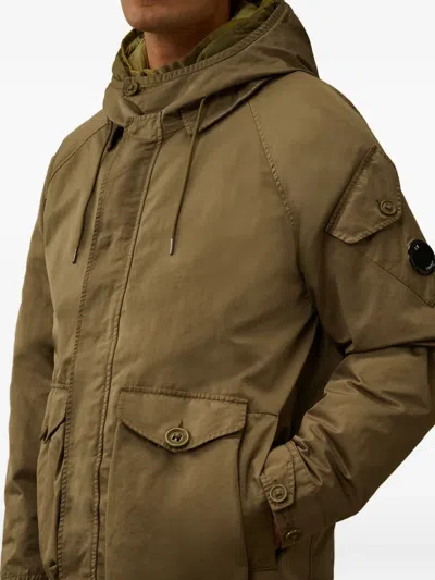 C.p. Company Flap-pocket Hooded Jacket In Green