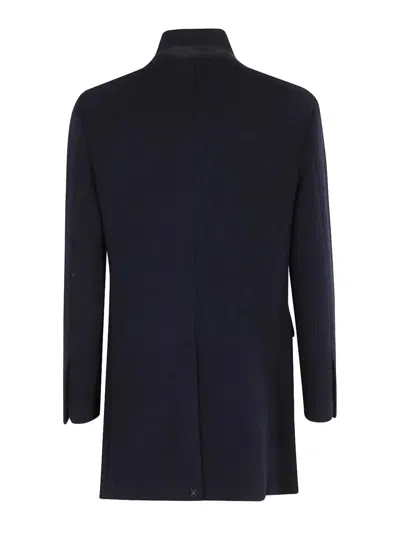 Fay Lobster-clasp Single-breasted Coat In Black