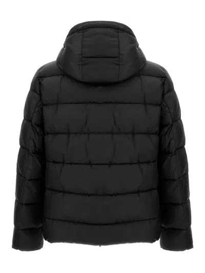 Fay Double-front Quilted Jacket In Black