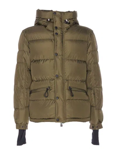 Moncler Grenoble Short Down Jacket With Hood In Green