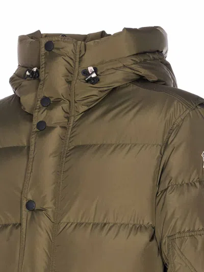Moncler Grenoble Short Down Jacket With Hood In Green