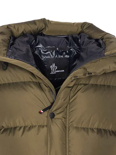 Moncler Grenoble Short Down Jacket With Hood In Green