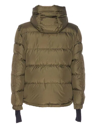 Moncler Grenoble Short Down Jacket With Hood In Green