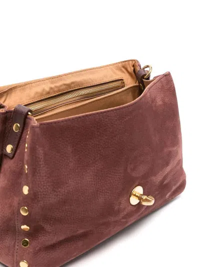 Zanellato Postina Jones Medium Suede Leather Handbag In Red