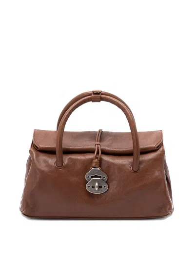 Zanellato Small Dotta In Hammered Leather Bags In Brown