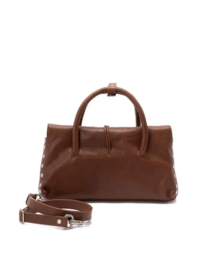 Zanellato Small Dotta In Hammered Leather Bags In Brown