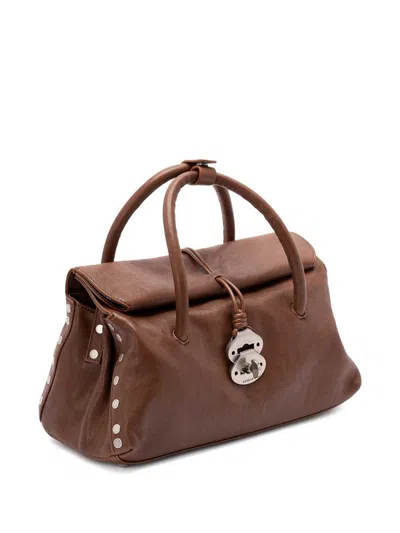 Zanellato Small Dotta In Hammered Leather Bags In Brown