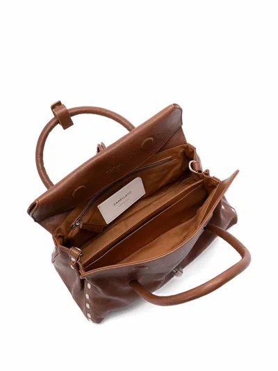 Zanellato Small Dotta In Hammered Leather Bags In Brown