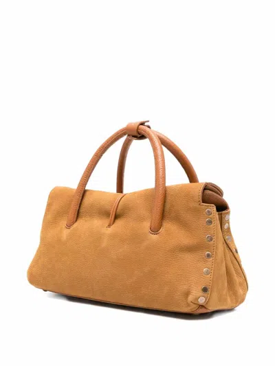 Zanellato Dotta Jones Brandy Suede Shoulder Bag In Brown
