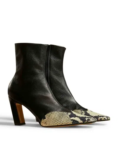 Khaite The Dallas 85mm Leather Ankle Boots In Black