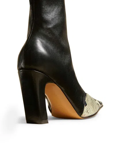 Khaite The Dallas 85mm Leather Ankle Boots In Black