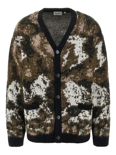 Carhartt Cardigan Merton Wild Dog Jacquard In Brown
