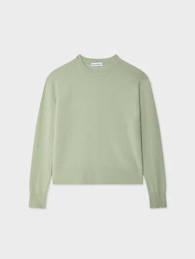 White & Warren Cashmere Crewneck Top In Green In Green