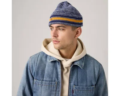 Levi's Monogram Beanie In Blue