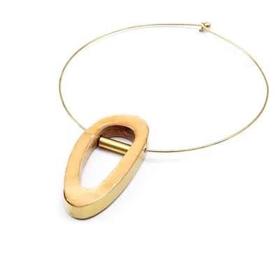 Likha Women's Gold Choker Capiz Orbita In Gold