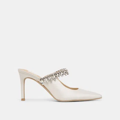 Dolce Vita Keli Crystal Heels White Satin In White
