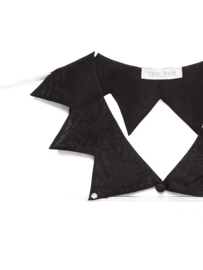 Forte Forte Sheer Fabric Scarf Pointed Design In Black