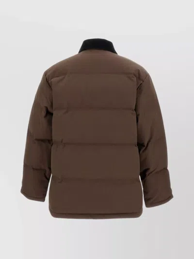 Carhartt Stylish Short Jacket Featuring Buttoned Pockets In Brown