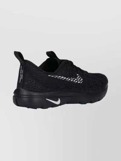 Comme Des Garçons Textured Black Sneakers With Low-profile Design And Distinctive Branding In Blue