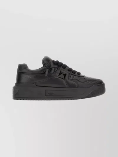 Valentino Garavani One Stud Xl Leather Low-top Sneakers In Black