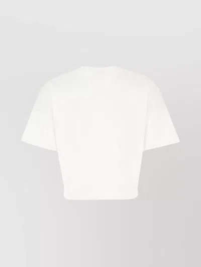 Versace Cropped Cotton T-shirt Decorative Pin In White