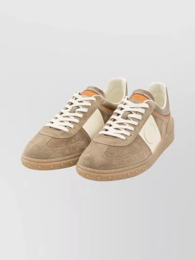 Valentino Upvillage Low-top Suede Sneakers In Brown