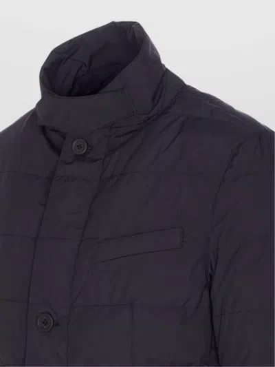 Herno Modern Blazer With High Collar And Pockets In Black