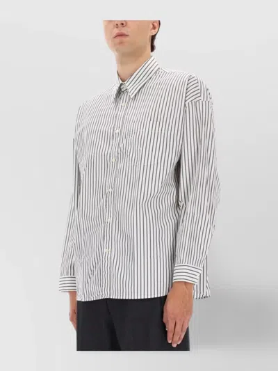 Sunflower Striped Long Sleeve Button-down Shirt In Black