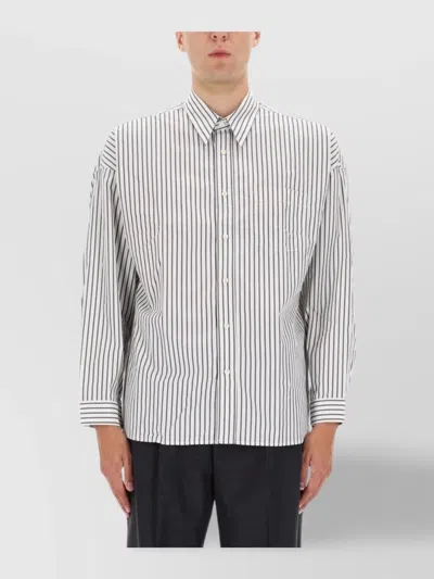 Sunflower Striped Long Sleeve Button-down Shirt In Black