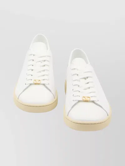 Valentino Garavani Premium Leather High-top Sneaker For Men In White