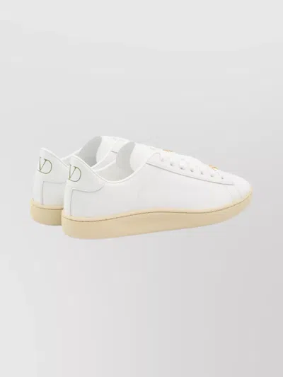 Valentino Garavani Premium Leather High-top Sneaker For Men In White