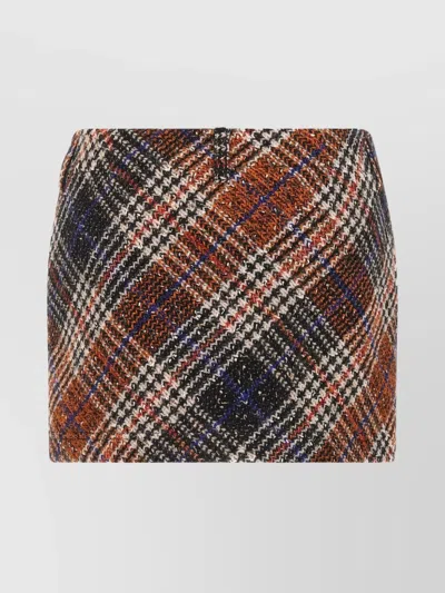 Missoni Multicolor Miniskirt With Concealed Zip Closure And All-over Zig-zag Motif In Wool Woman In Multi
