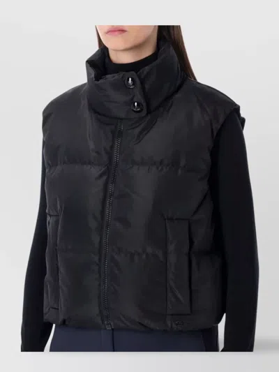 Goldbergh High Collar Padded Sleeveless Jacket In Black