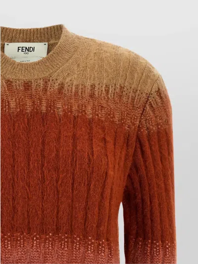 Fendi Gradient Mohair And Wool Fitted Jumper Clothing In Multi