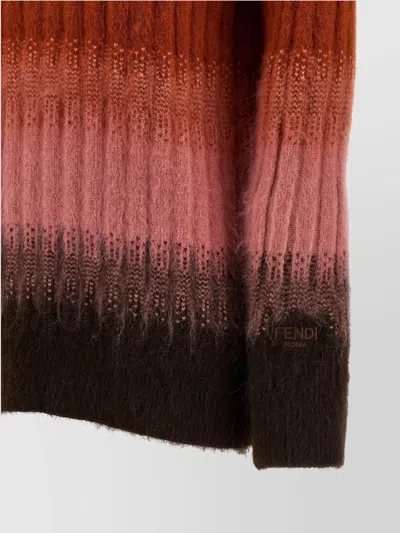 Fendi Gradient Mohair And Wool Fitted Jumper Clothing In Multi