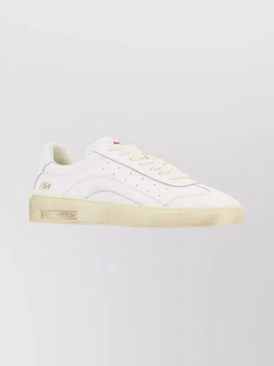 Dsquared2 Classic Low-top Sneakers With Smooth Leather Upper In White