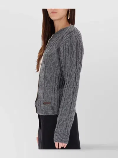 Moschino Two-tone Cardigan In Gray