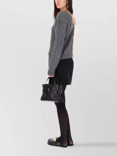 Moschino Two-tone Cardigan In Gray