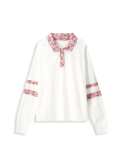 Tiger & Eloise The Essential Jersey Stripe Polo With Floral Print