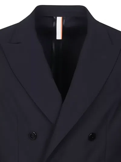 P.m.d.s Eritrea Double-breasted Jacket With Notch Lapel In Blue