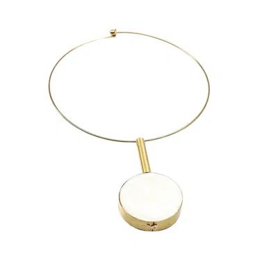 Likha Women's Gold Choker Capiz Pendula In Gold