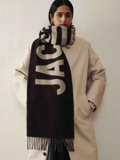 Jacquemus Wool Jacquard Scarf In Brown